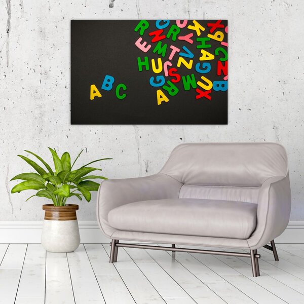 Tablou - litere colorate (90x60 cm)