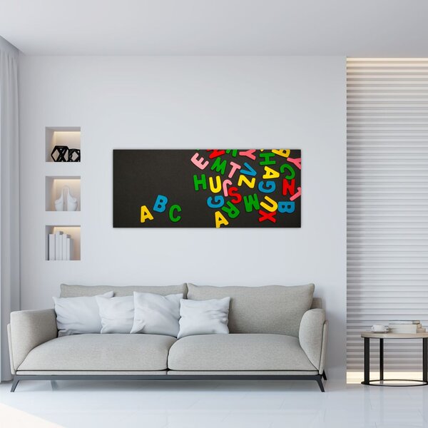 Tablou - litere colorate (120x50 cm)