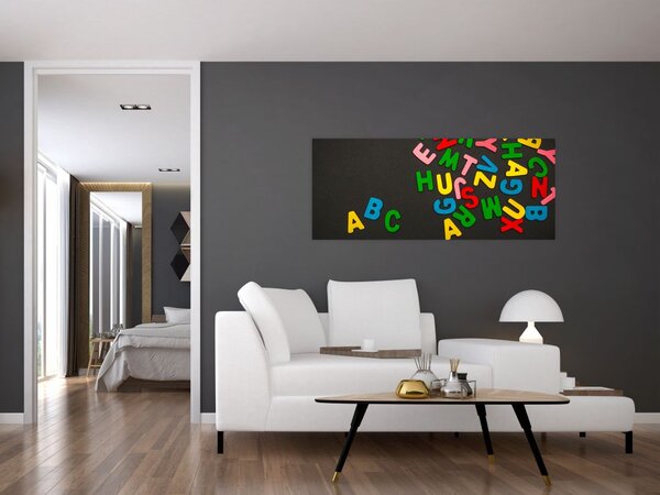 Tablou - litere colorate (120x50 cm)