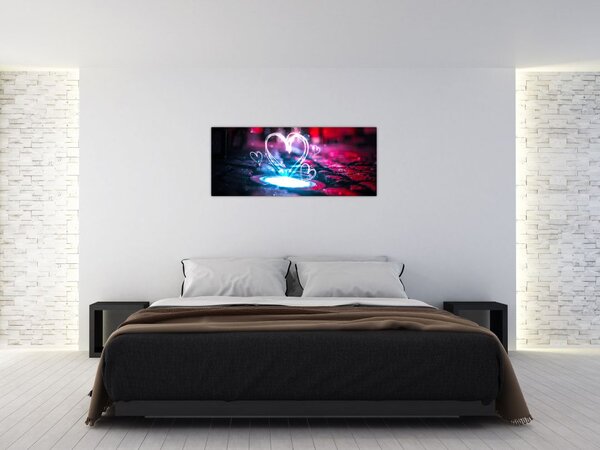Tablou cu inima iluminată (120x50 cm)