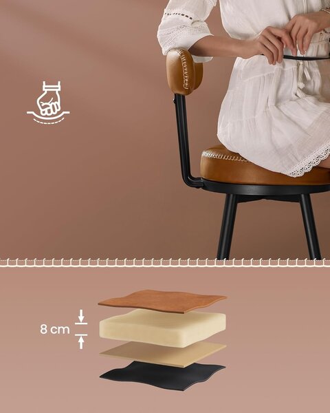 Set scaune de bar Caramel Vasagle 54x54x90.5 cm