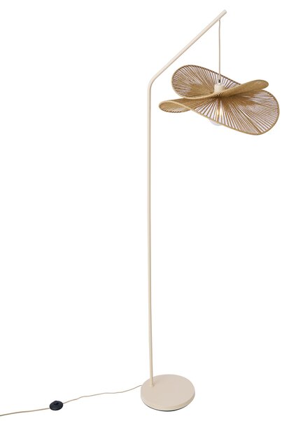 Lampă de podea Art Deco bej cu abajur bej - Nest