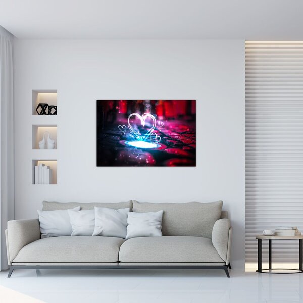Tablou cu inima iluminată (90x60 cm)
