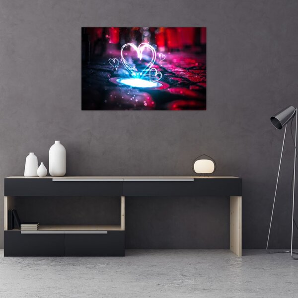 Tablou cu inima iluminată (90x60 cm)