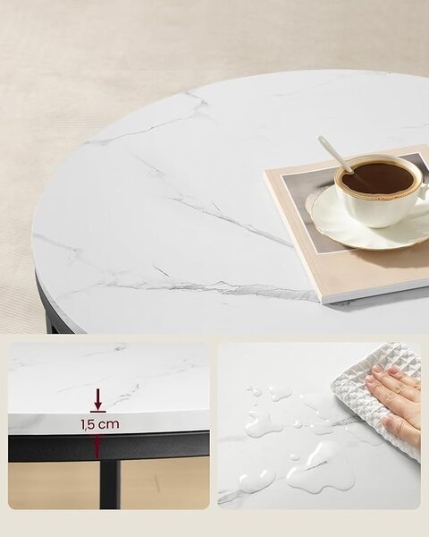 Masuta de cafea Alb Vasagle 65x65x46 cm