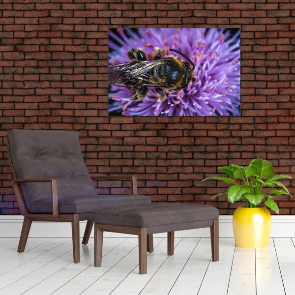 Tablou cu albina pe floare (90x60 cm)