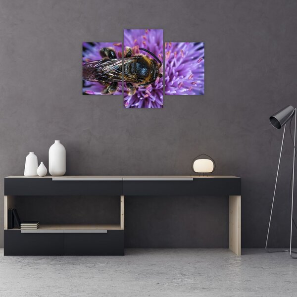 Tablou cu albina pe floare (90x60 cm)