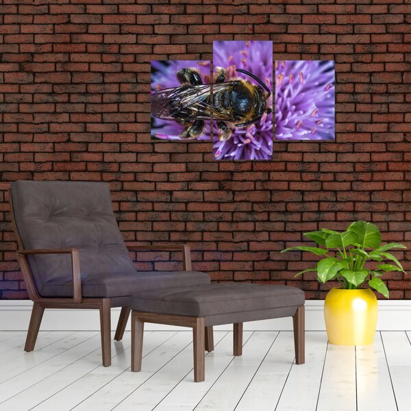 Tablou cu albina pe floare (90x60 cm)