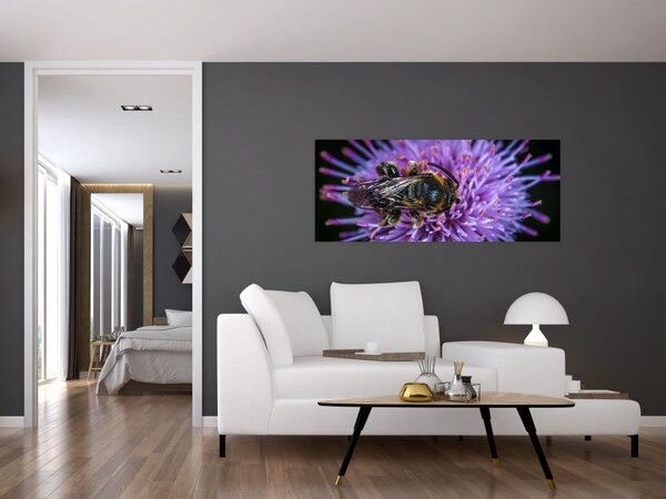 Tablou cu albina pe floare (120x50 cm)