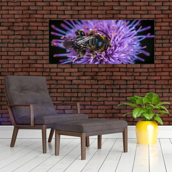 Tablou cu albina pe floare (120x50 cm)
