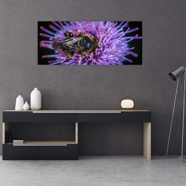 Tablou cu albina pe floare (120x50 cm)