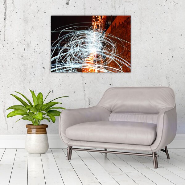 Tablou cu valuri de lumini (70x50 cm)