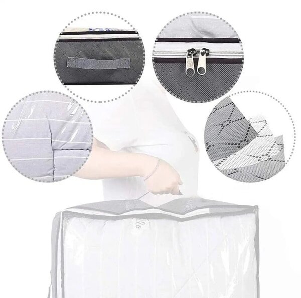 Cutie de depozitare pliabila pentru haine, 100 x 50 cm, protectie anti-praf si organizare sub pat