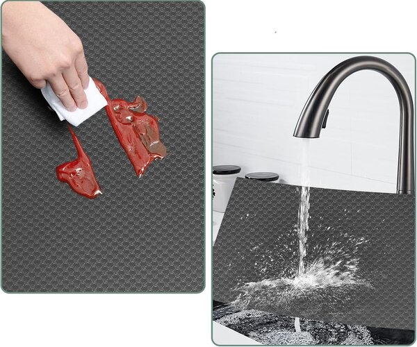 Covoras antiderapant pentru frigider, din EVA, impermeabil, 50×300 cm, gri