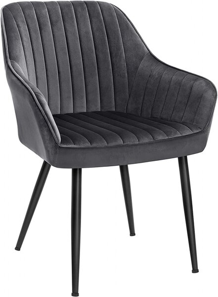 Scaun dining, Songmics, Gri, 62.5x60x85 cm