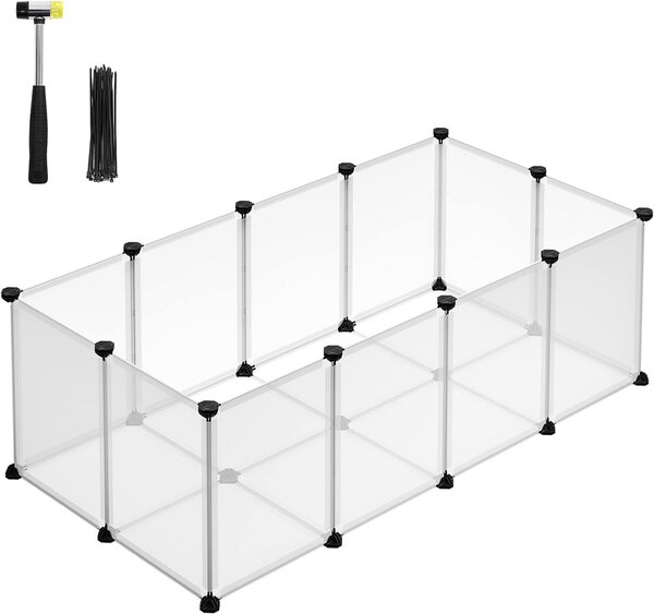 Tarc pentru animale de companie, modular, , Songmics, Alb, 125x63x42 cm