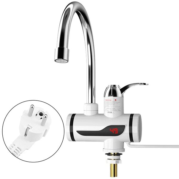 Robinet electric instant din inox, 3000W, rotire 360 grade