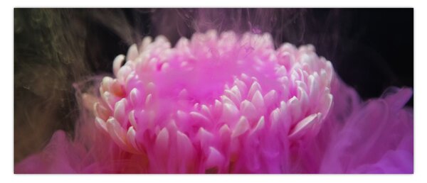 Tablou cu floare în fum roz (120x50 cm)