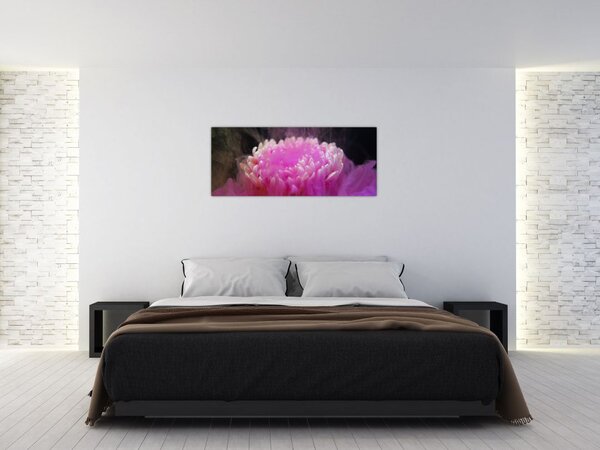 Tablou cu floare în fum roz (120x50 cm)