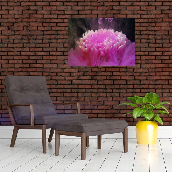 Tablou cu floare în fum roz (70x50 cm)