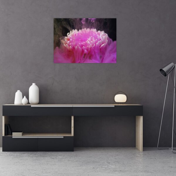 Tablou cu floare în fum roz (70x50 cm)