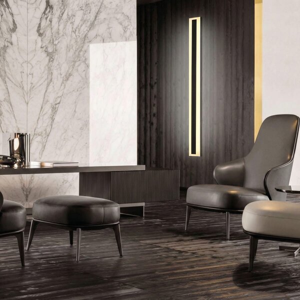 Aplica LED de exterior IP65 60cm, 220V, neagra, alb natural, pentru fatada si terasa
