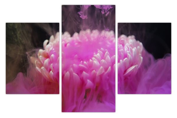 Tablou cu floare în fum roz (90x60 cm)