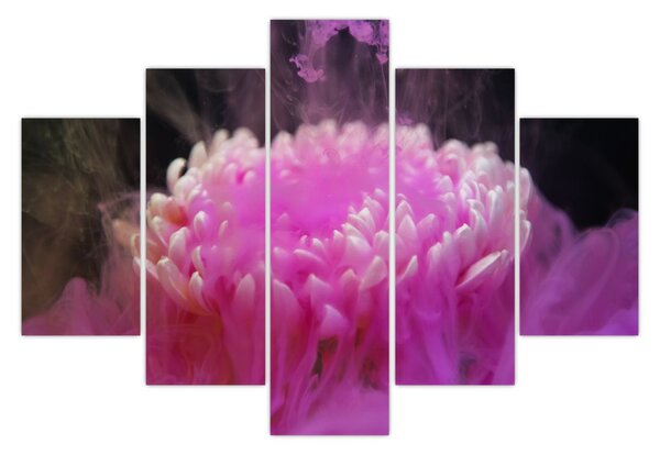 Tablou cu floare în fum roz (150x105 cm)