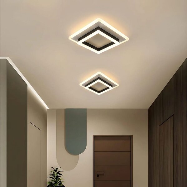 Lustra LED 64W QUADRATA BLACK Echivalent 200W, 19 cm