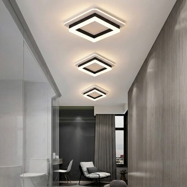 Lustra LED 64W QUADRATA BLACK Echivalent 200W, 19 cm
