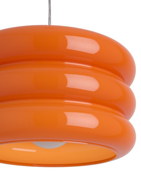EGLO Lampă suspendată Tortora, portocaliu, Ø 20 cm, sticlă, E27, reglabil, Portocaliu, Camera de zi / sufragerie, Sticlă, Viața tânără