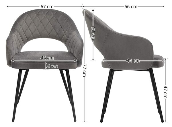 Scaun Songmics Gri 57x56x77 cm