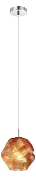 EGLO Lampă suspendată Meliciano, portocaliu, sticlă, Ø 22 cm, E27, reglabil, Portocaliu, Camera de zi / sufragerie, Sticlă
