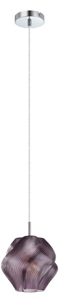 EGLO Lampă suspendată Meliciano, violet, sticlă, Ø 22 cm, E27, reglabil, Violet, Camera de zi / sufragerie, Sticlă