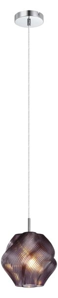 EGLO Lampă suspendată Meliciano, violet, sticlă, Ø 22 cm, E27, reglabil, Violet, Camera de zi / sufragerie, Sticlă