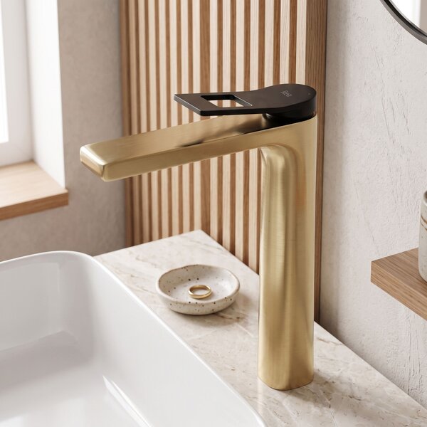 Baterie pentru baie REA SOUL Gold mat black High