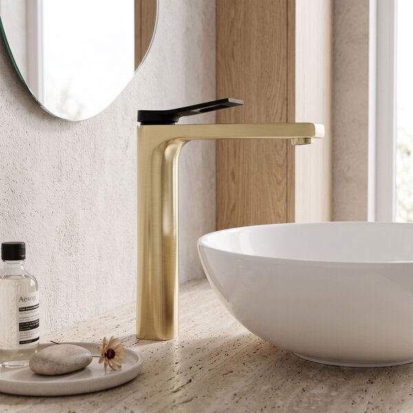 Baterie pentru baie REA SOUL Gold mat black High