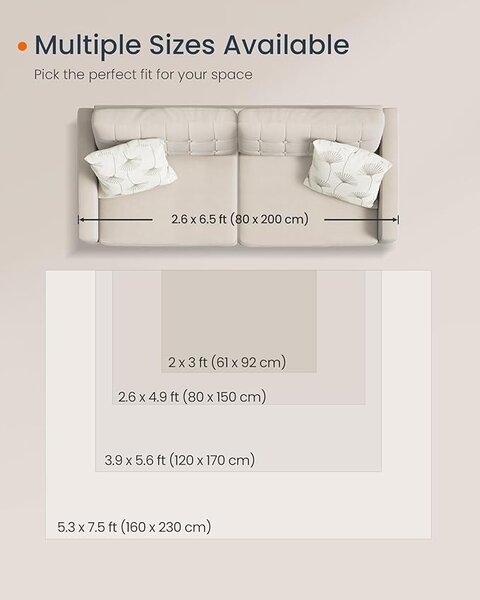Covor Songmics Cappuccino 170x120 cm
