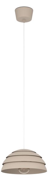 EGLO Lampă suspendată Vittorito, Ø 30 cm, bej nisipiu, metal, E27, reglabil, Bej, Camera de zi / sufragerie, Metal
