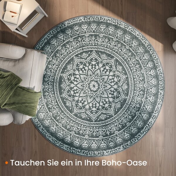 Covor rotund Songmics Gri deschis 160x160 cm