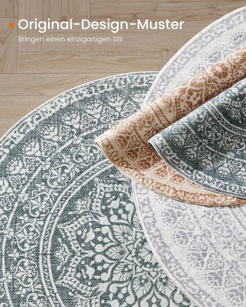 Covor rotund Songmics Gri deschis 160x160 cm