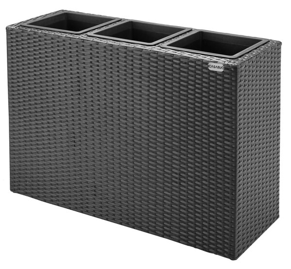 Suport De Flori, polyrattan, negru, 83 x 30 x 60 cm