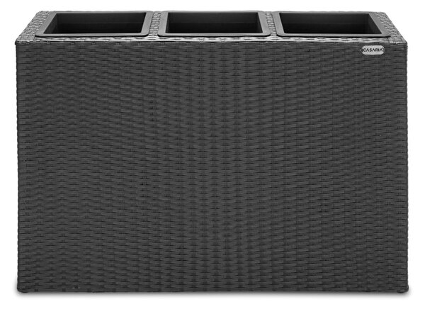Suport De Flori, polyrattan, negru, 83 x 30 x 60 cm