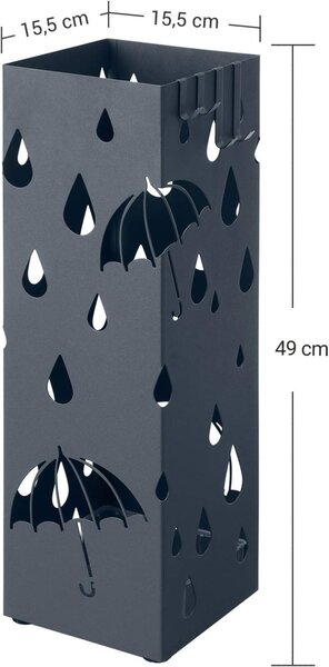 Suport umbrele Songmics Gri 15.5x15.5x49 cm