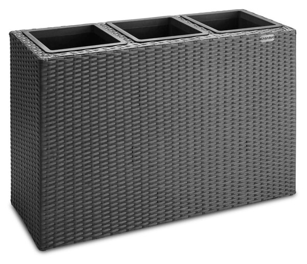 Suport De Flori, polyrattan, negru, 83 x 30 x 60 cm