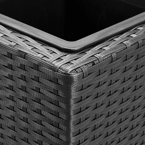 Suport De Flori, polyrattan, negru, 83 x 30 x 60 cm