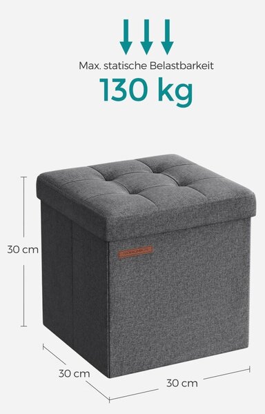 Cufar depozitare Ottoman Songmics Gri 30x30x30 cm