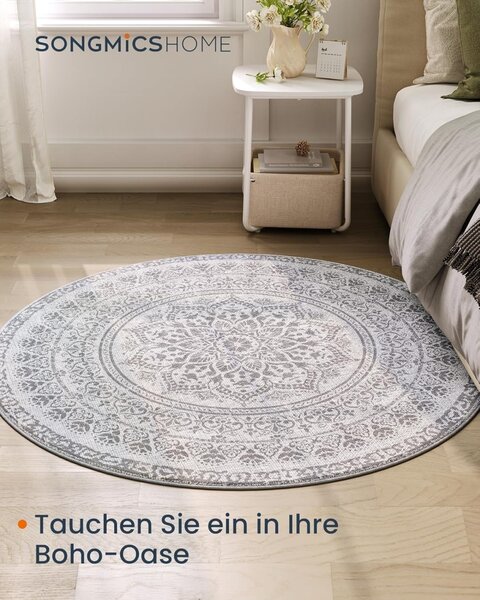 Covor rotund Songmics Bej 120x120 cm