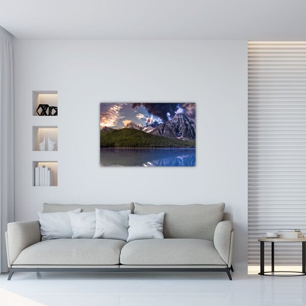 Tablou cu lac și munți (90x60 cm)