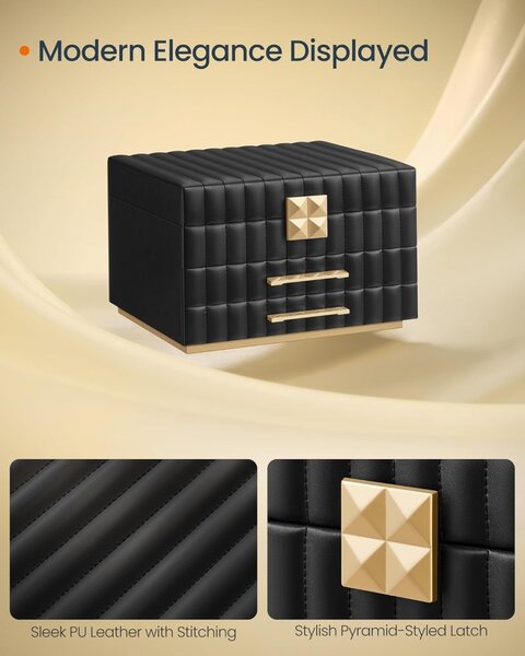 Cutie de bijuterii Songmics Negru 24x21.5x15.8 cm